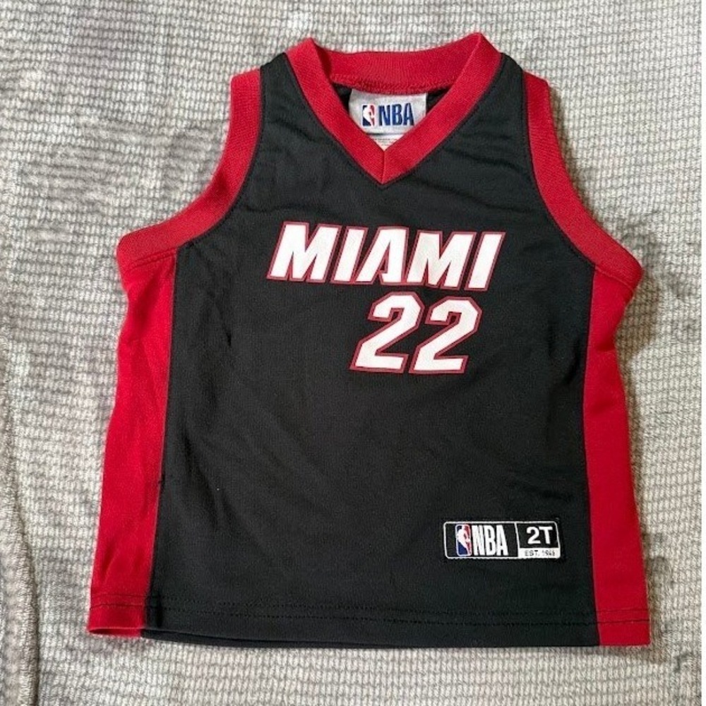 NBA Miami Heat‎ Jimmy Butler Basketball Jersey Toddler 2T Black Red Sleeveless